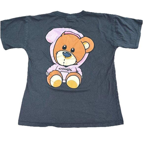 JUSTIN BIEBER BEAR T SHIRT Kids Size 9-10 Black - Picture 1 of 7